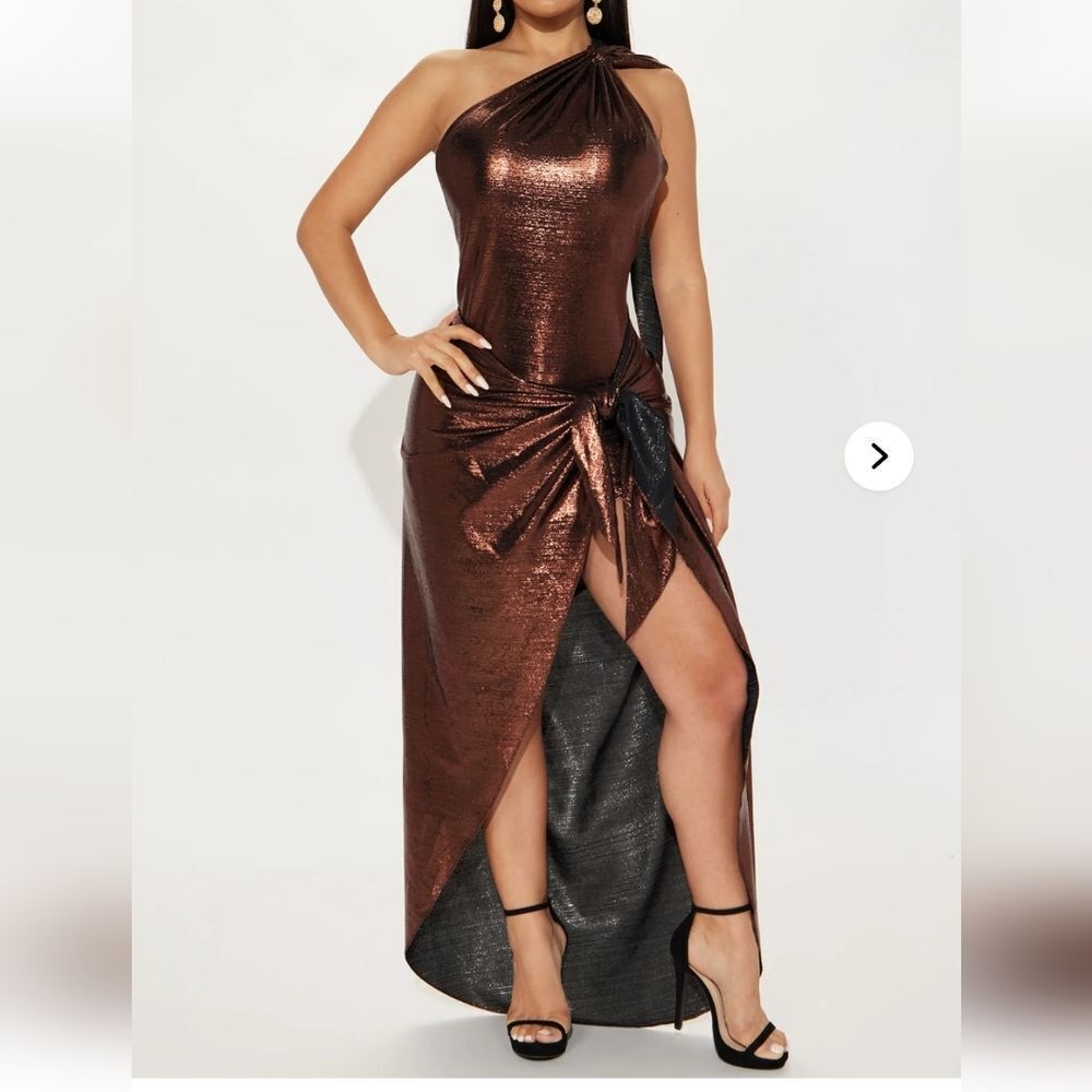 Metallic Copper Evening Gown